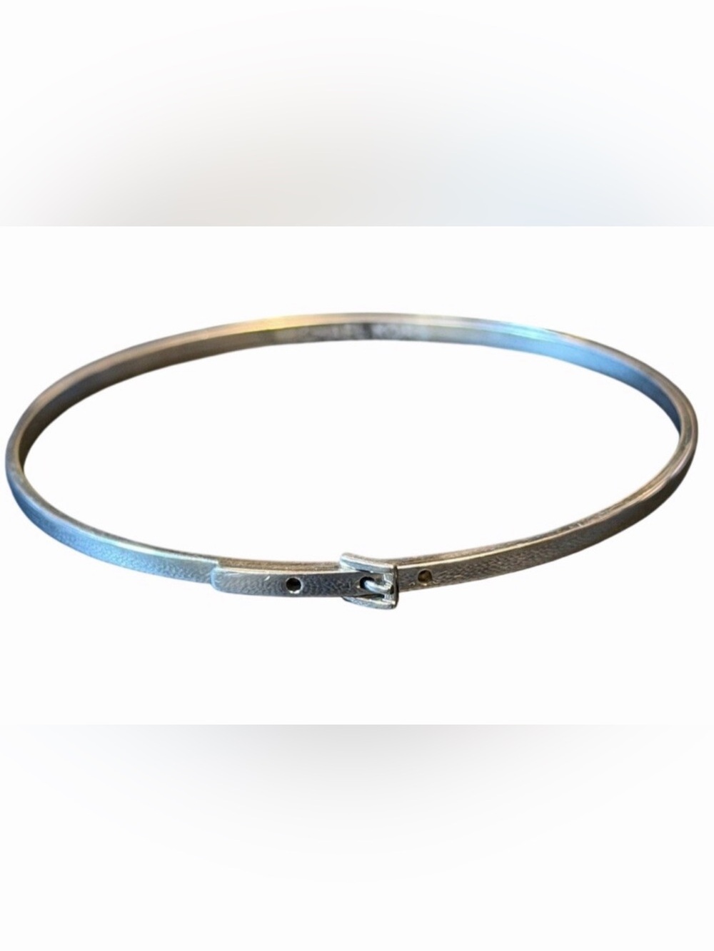 Michael Kors Bracelet Silver Buckle Bangle Minimalist Signed